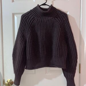 H&M Brown Cropped Turtleneck Sweater